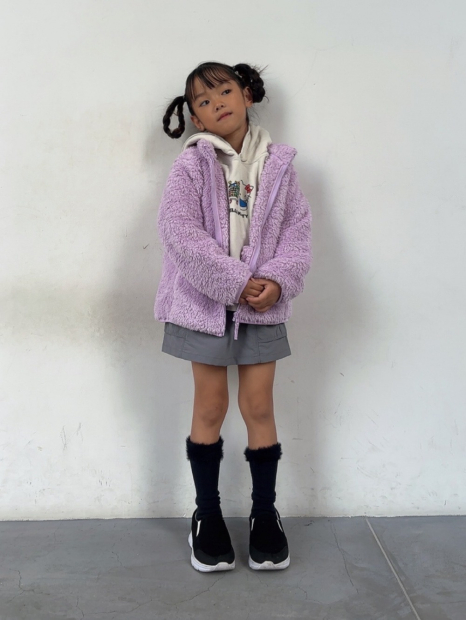 Детская мягкая куртка UNIQLO из искусственного меха 1159856884 (Сиреневый 13) на рост 155-165 см