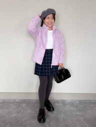 Детская мягкая куртка UNIQLO из искусственного меха 1159856884 (Сиреневый 13) на рост 155-165 см