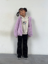 Детская мягкая куртка UNIQLO из искусственного меха 1159856884 (Сиреневый 13) на рост 155-165 см