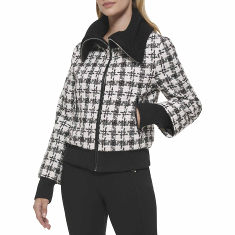Жіноча куртка Karl Lagerfeld Paris з високим коміром 1159838730 (Чорний/Білий XL)
