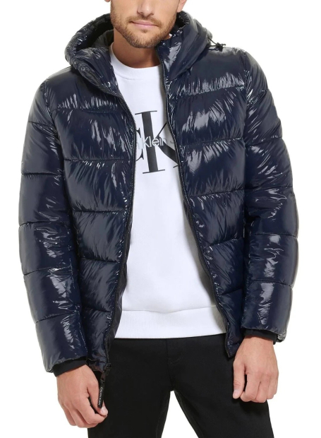 Мужской глянцевый пуховик Calvin Klein 1159841226 (Синий XXL)