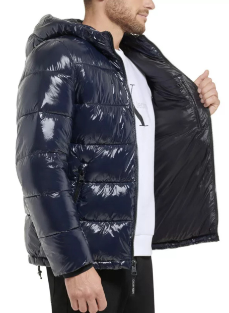 Мужской глянцевый пуховик Calvin Klein 1159841226 (Синий XXL)