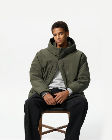 Куртка-пуховик UNIQLO з капюшоном 1159842490 (Зелений 3XL)