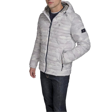Мужская куртка с капюшоном Tommy Hilfiger на молнии 1159843966 (Серый XXL)