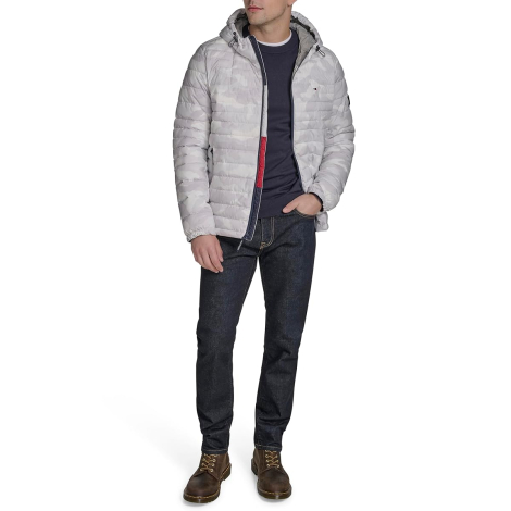 Чоловіча куртка з капюшоном Tommy Hilfiger на блискавці 1159843966 (Сірий XXL)