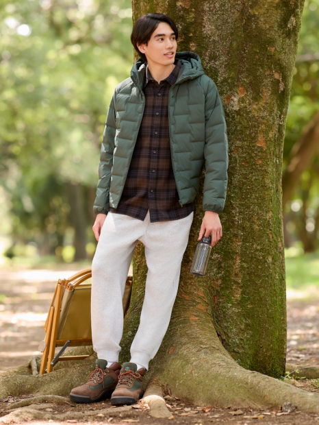 Чоловічий надлегкий пуховик UNIQLO куртка 1159845088 (Зелений S)