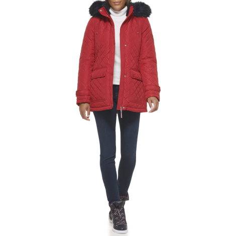 Стеганая куртка Tommy Hilfiger с капюшоном 1159848313 (Красный XS)
