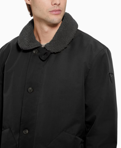 Мужская куртка с подкладкой из шерпы GUESS 1159849061 (Черный XXL)