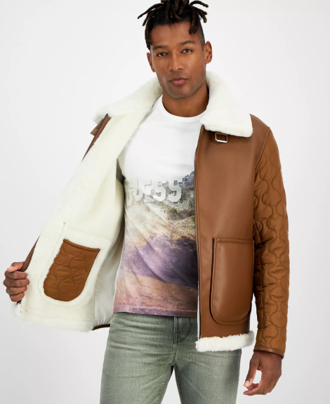 Мужская куртка Guess 1159850186 (Коричневый XL)