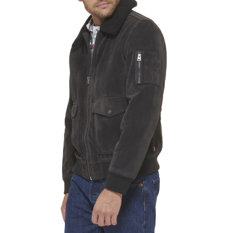 Чоловіча куртка з коміром із шерпи Levi's 1159850191 (Чорний L)