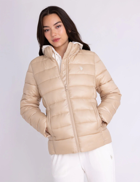 Женская куртка пуховик U.S. Polo Assn 1159852576 (Бежевый L)