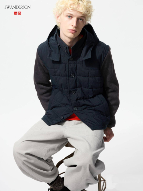 Комбинированная стеганая куртка JW ANDERSON and UNIQLO 1159853516 (Синий XL)