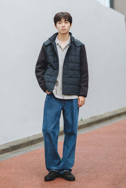 Комбинированная стеганая куртка JW ANDERSON and UNIQLO 1159853516 (Синий XL)