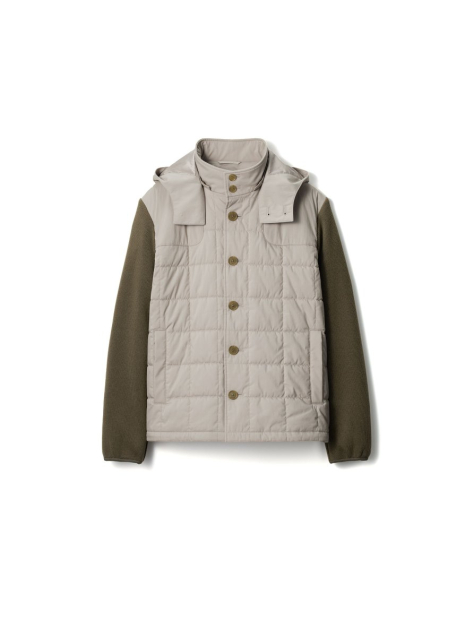 Комбинированная стеганая куртка JW ANDERSON and UNIQLO 1159854459 (Бежевый/Коричневый L)