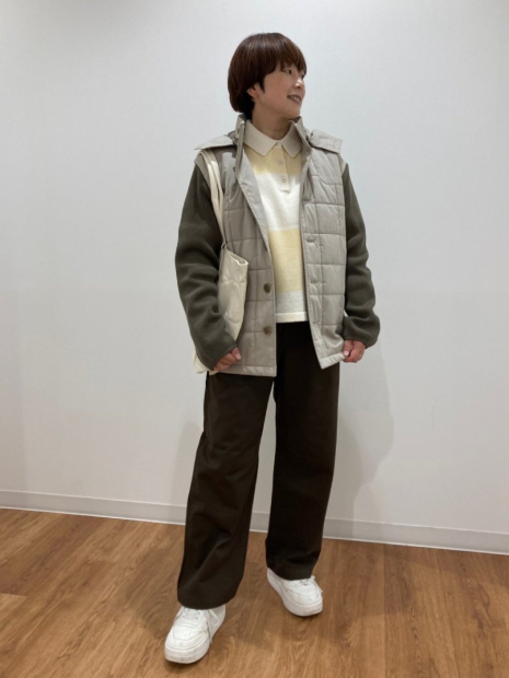 Комбинированная стеганая куртка JW ANDERSON and UNIQLO 1159854459 (Бежевый/Коричневый L)