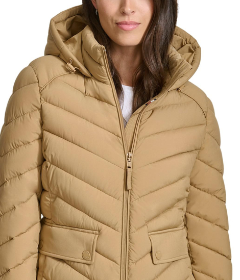 Женская стеганая куртка Tommy Hilfiger 1159854740 (Бежевый L)