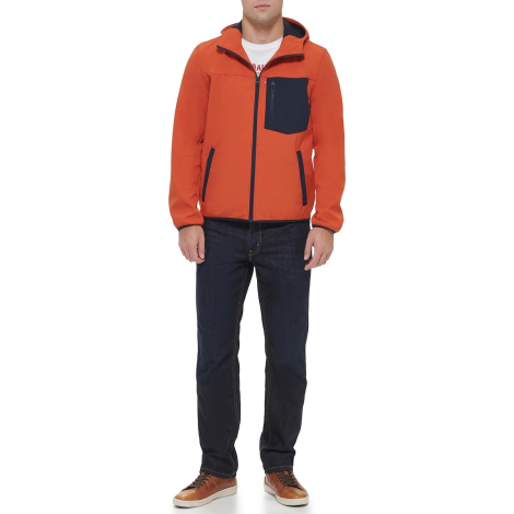 Чоловіча куртка непромокальна Levi's з капюшоном 1159856868 (Помаранчевий XL)