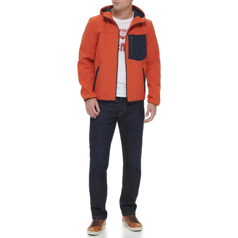 Чоловіча куртка непромокальна Levi's з капюшоном 1159856868 (Помаранчевий XL)