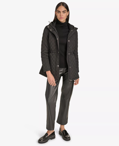 Женская стеганая куртка Calvin Klein с капюшоном 1159858682 (Черный M)