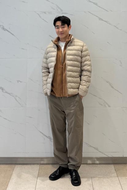 Куртка на блискавці PUFFTECH UNIQLO 1159860465 (Бежевий L)