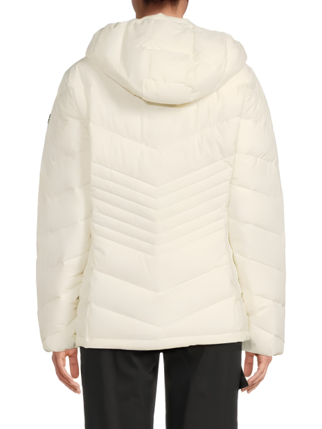 Жіноча стьобана куртка Calvin Klein з капюшоном 1159860952 (Молочний M)