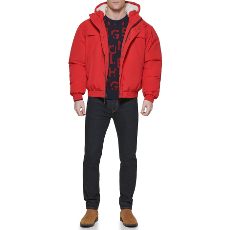 Мужская куртка Tommy Hilfiger с капюшоном 1159861242 (Красный M)
