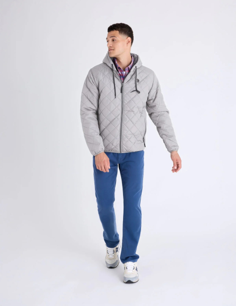 Мужская стеганая куртка U.S. Polo Assn с меховой подкладкой 1159863102 (Серый XXL)