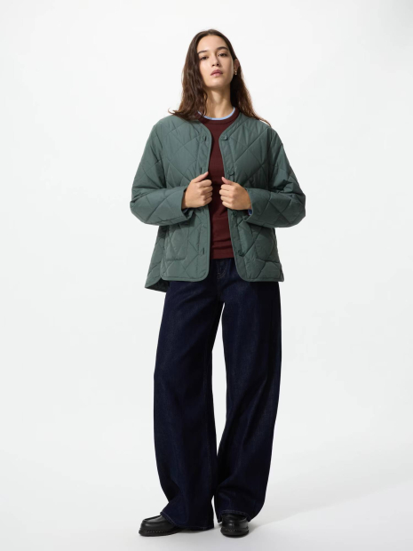 Легка куртка на гудзиках PUFFERTECH Uniqlo 1159865522 (Зелений M)