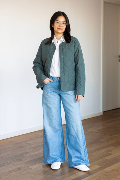 Легка куртка на гудзиках PUFFERTECH Uniqlo 1159865522 (Зелений M)