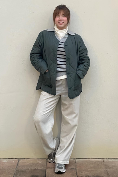Легка куртка на гудзиках PUFFERTECH Uniqlo 1159865522 (Зелений M)