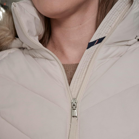 Жіноча стьобана куртка Tommy Hilfiger на блискавці 1159908477 (Молочний XL)