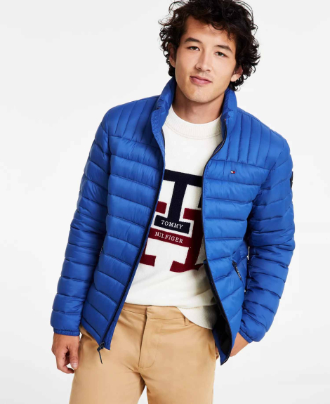 Мужская куртка Tommy Hilfiger пуховик на молнии 1160274977 (Синий XXL)