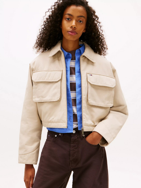 Женская укороченная куртка Tommy Hilfiger 1161042471 (Бежевый L)