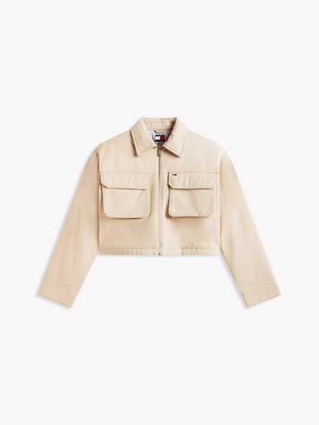 Женская укороченная куртка Tommy Hilfiger 1161042471 (Бежевый L)