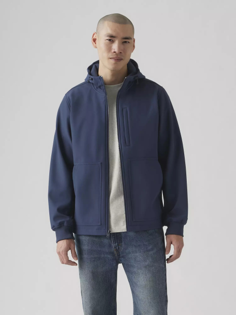 Мужская куртка Soft Shell Levi's с капюшоном 1161673749 (Синий M)