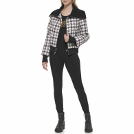 Женская куртка Karl Lagerfeld Paris с высоким воротником 1159838730 (Черный/Белый XL)