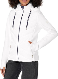 Женская стеганая куртка с капюшоном Tommy Hilfiger 1159841188 (Белый XL)