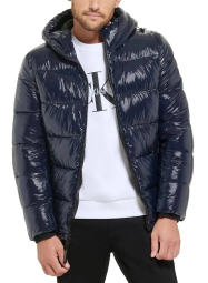Мужской глянцевый пуховик Calvin Klein 1159841226 (Синий XXL)
