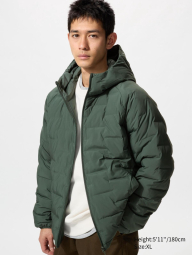 Мужской сверхлегкий пуховик UNIQLO куртка 1159845088 (Зеленый S)