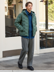 Чоловічий надлегкий пуховик UNIQLO куртка 1159845088 (Зелений S)
