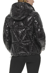 Жіночий глянсовий стьобаний пуховик Karl Lagerfeld Paris 1159845835 (Чорний XL)