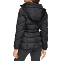 Женская стеганая куртка Tommy Hilfiger с капюшоном 1159848050 (Черный S)
