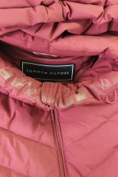 Женская стеганая куртка с капюшоном Tommy Hilfiger 1159851126 (Бордовый L)