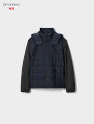 Комбинированная стеганая куртка JW ANDERSON and UNIQLO 1159853516 (Синий XL)
