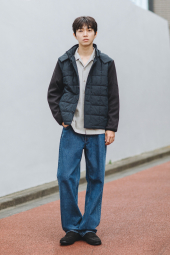 Комбинированная стеганая куртка JW ANDERSON and UNIQLO 1159853516 (Синий XL)