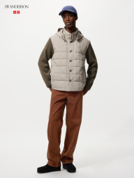 Комбинированная стеганая куртка JW ANDERSON and UNIQLO 1159854459 (Бежевый/Коричневый L)