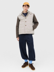 Комбинированная стеганая куртка JW ANDERSON and UNIQLO 1159854459 (Бежевый/Коричневый L)