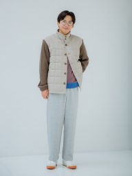 Комбинированная стеганая куртка JW ANDERSON and UNIQLO 1159854459 (Бежевый/Коричневый L)