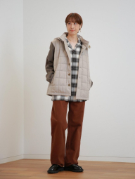 Комбинированная стеганая куртка JW ANDERSON and UNIQLO 1159854459 (Бежевый/Коричневый L)