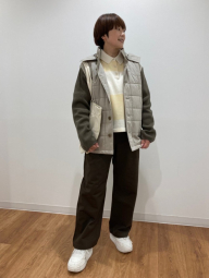 Комбинированная стеганая куртка JW ANDERSON and UNIQLO 1159854459 (Бежевый/Коричневый L)